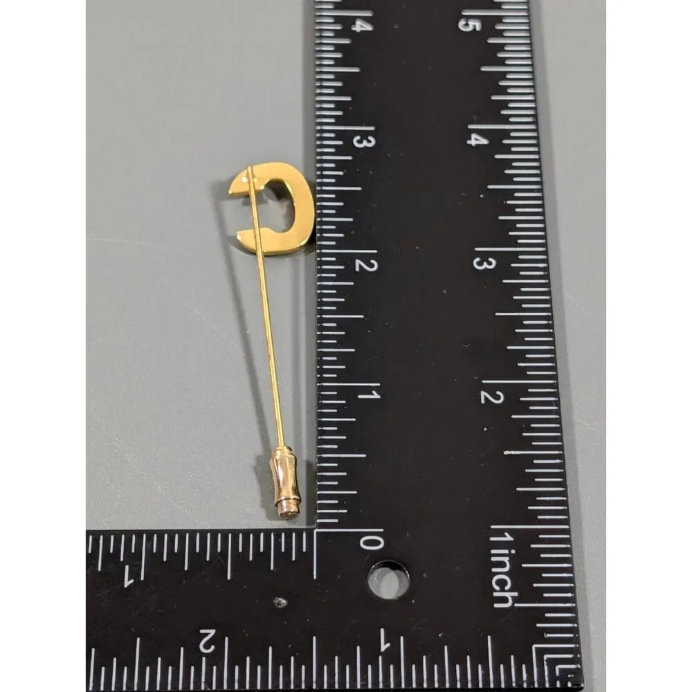 Vintage Gold Tone Initial‎ Letter C Monogram Stick Pin